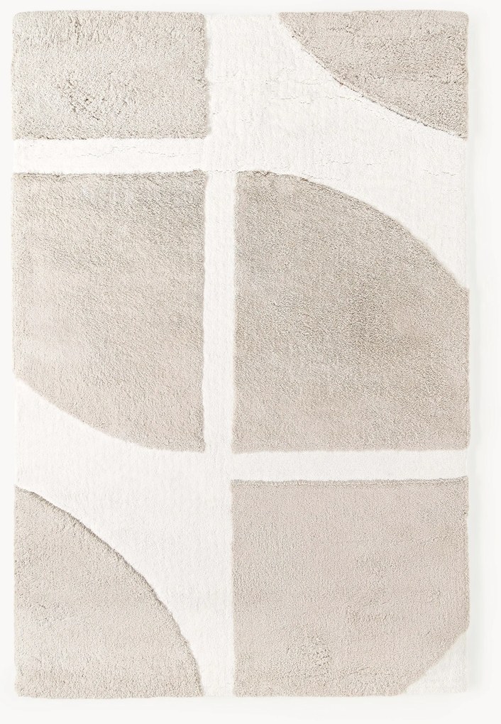 Pluizig hoogpolig vloerkleed Jade met een verhoogde hoog-laag structuur