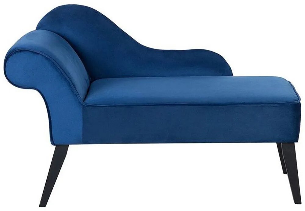 Chaise longue blauw linkszijdig BIARRITZ Beliani