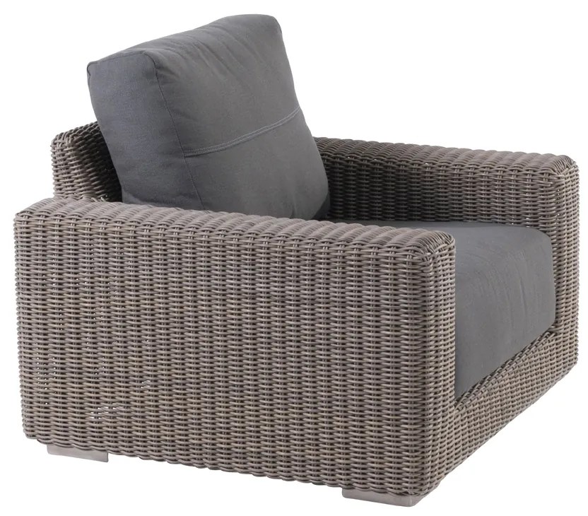 4 Seasons Outdoor Kingston living chair, pure  Loungestoel    antraciet weerbestendig