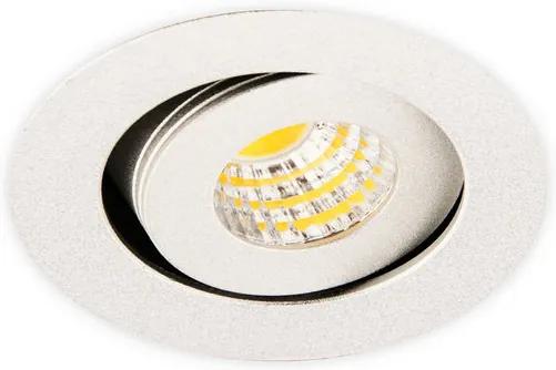 Inbouwspot LED 3W, Rond, Kantelbaar, Aluminium, Dimbaar, Zilver