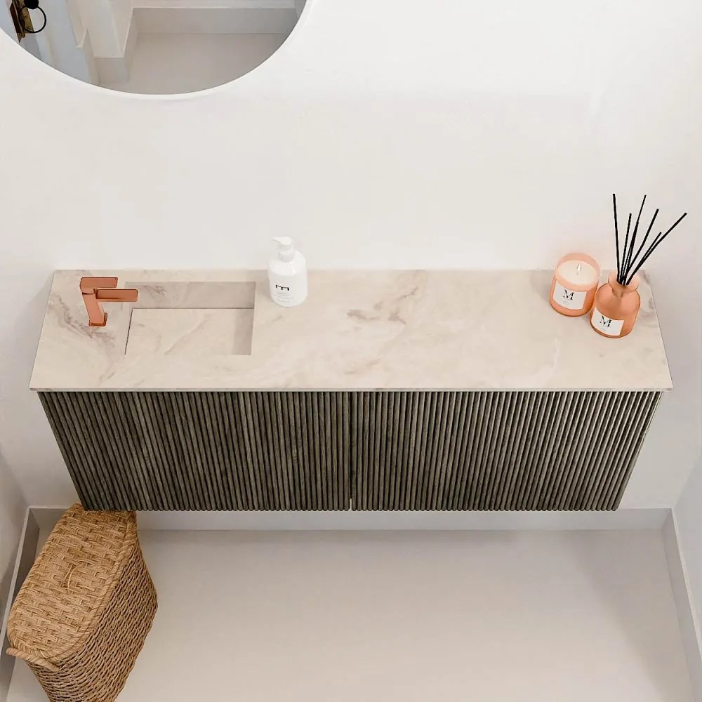 Mondiaz Joya DLux 100cm toiletmeubel shadow met wastafel faye links 1 kraangat frappe