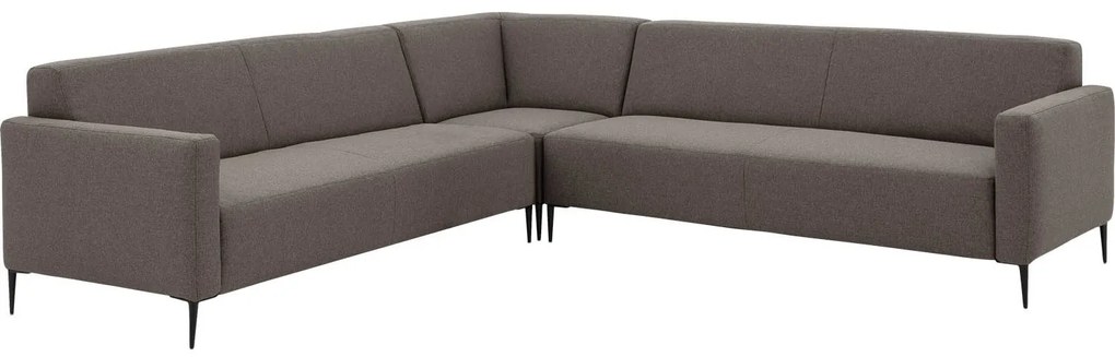 Goossens  Key West bruin, stof, 3-zits, modern design