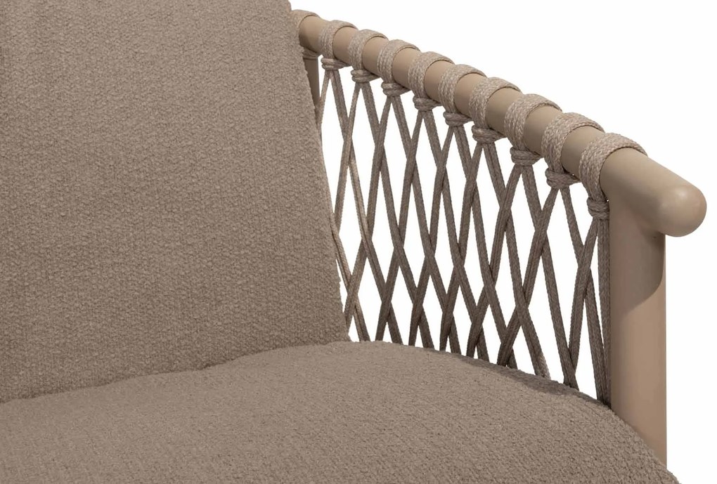 4 Seasons Outdoor Allora tuinset latte met Prado tafel met keramisch blad Ø 130 cm SALE Tuinset beige weerbestendig