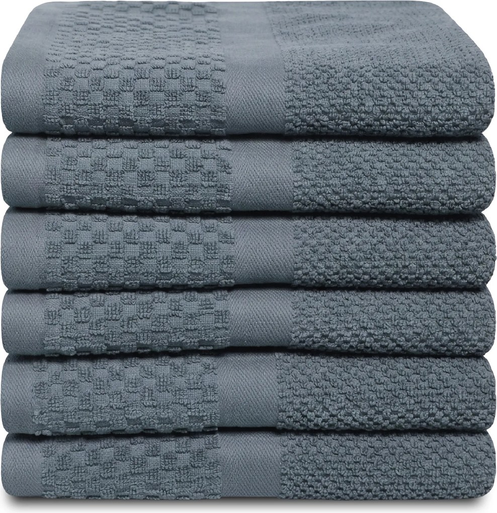 Handdoek Soft Popcorn Collectie – 6 stuks – 50×90 – ijsblauw
