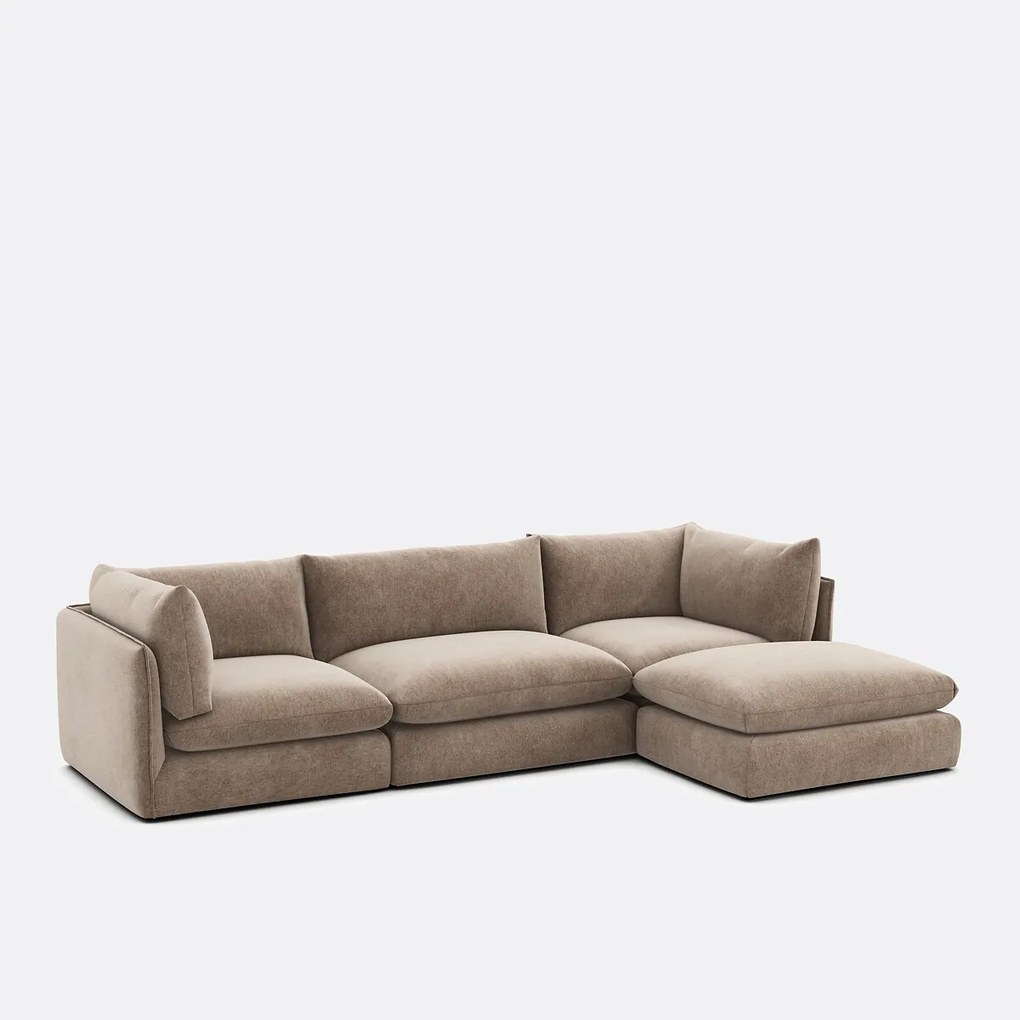 Hoekelement voor modulaire bank, in gemêleerd polyester, Malo