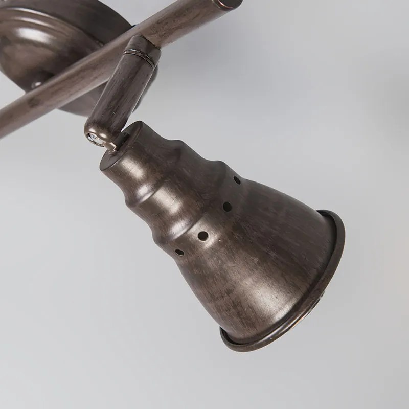 Plafond- en wandspot roestbruin draai- en kantelbaar - Coney 2