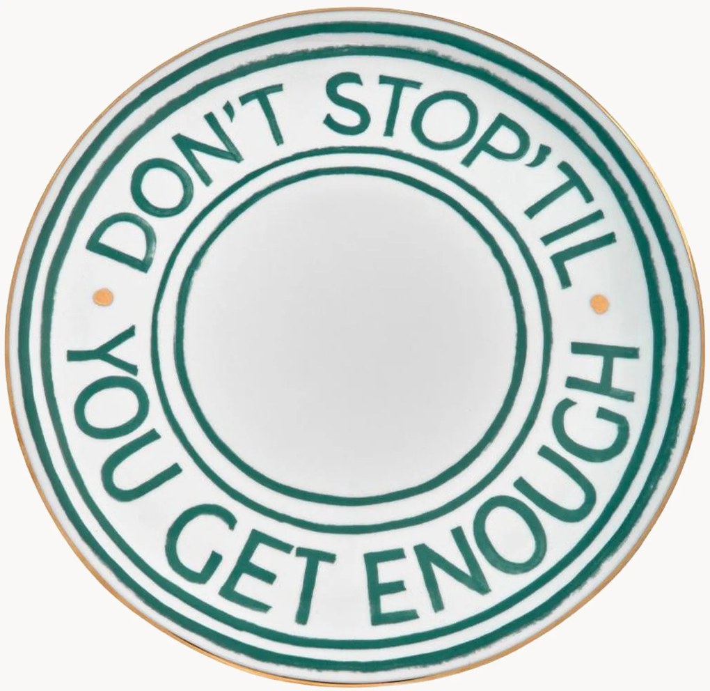 Porseleinen onderbord Don't Stop