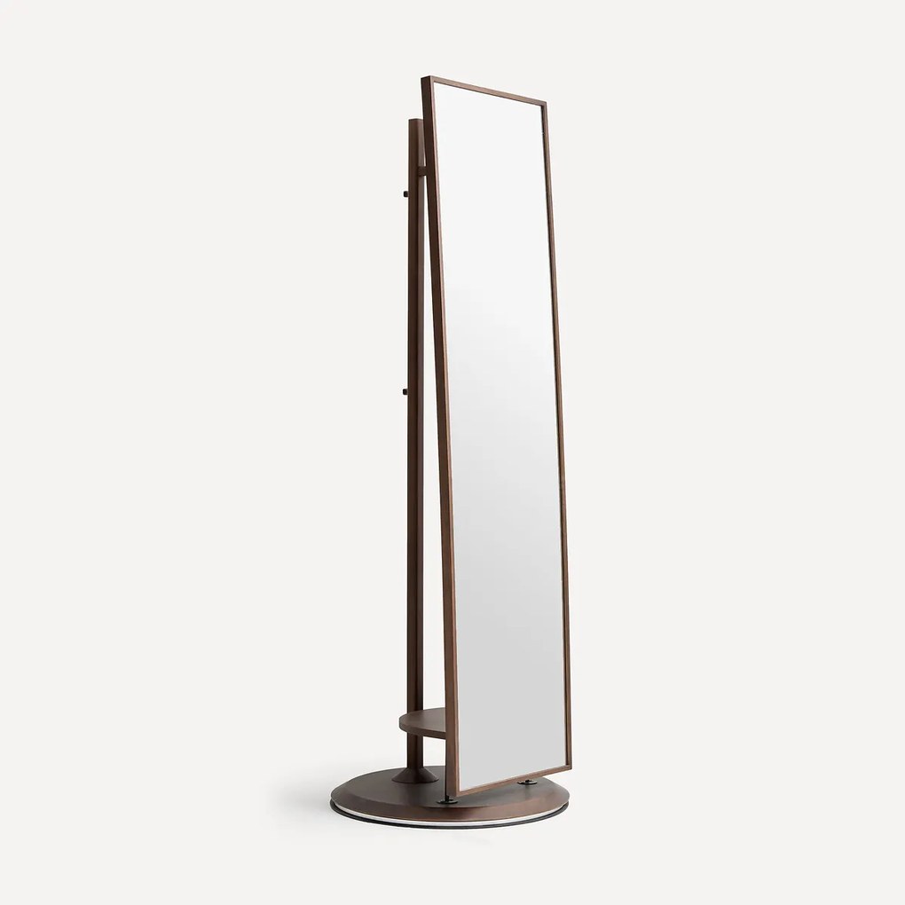 Spiegel op walnoten voet, hoogte 177,2 cm, LYANNA