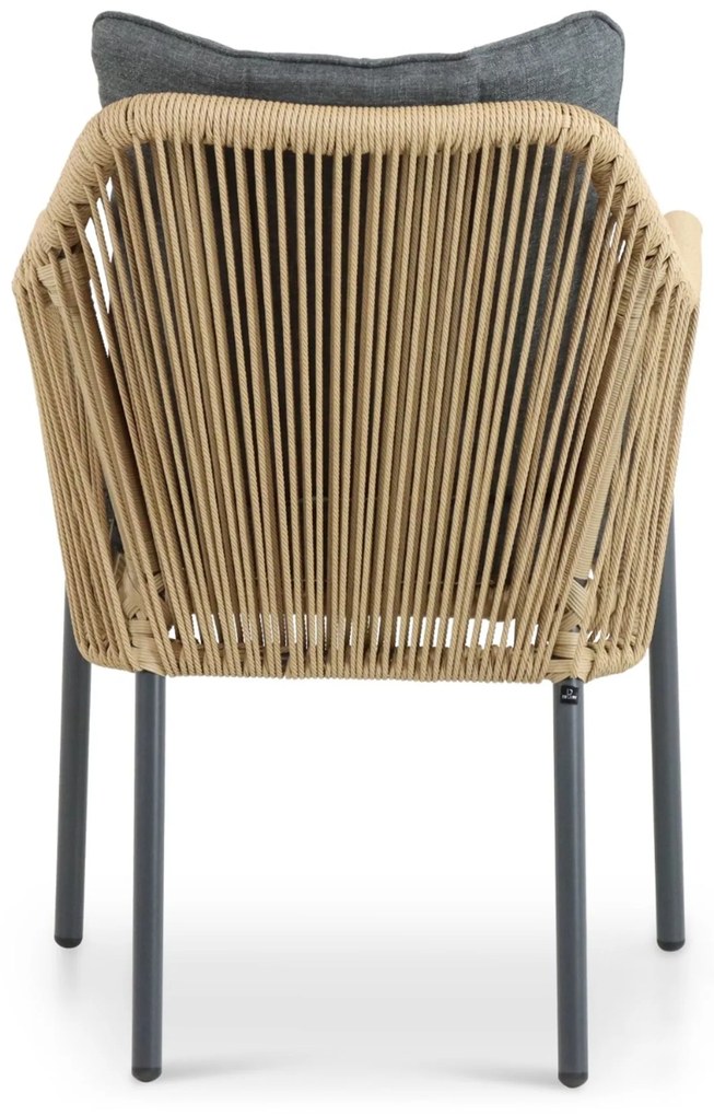 Tuinset Ronde Tuintafel 4 personen 125 cm Aluminium/Rope Taupe  De Laan Projects