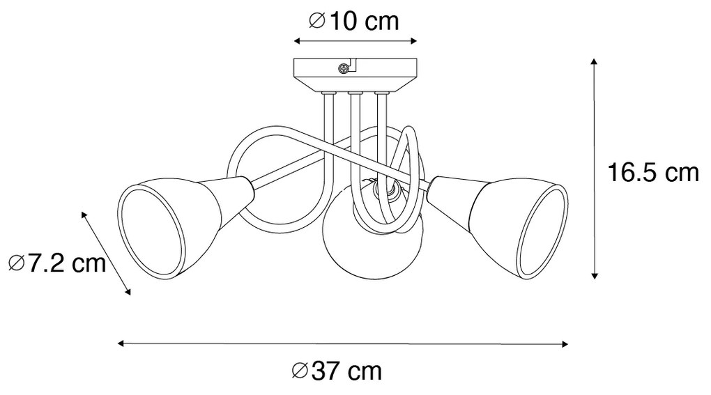 Klassieke plafondlamp goud met opaal glas 3-lichts - Inez Klassiek / Antiek E14 Binnenverlichting Lamp