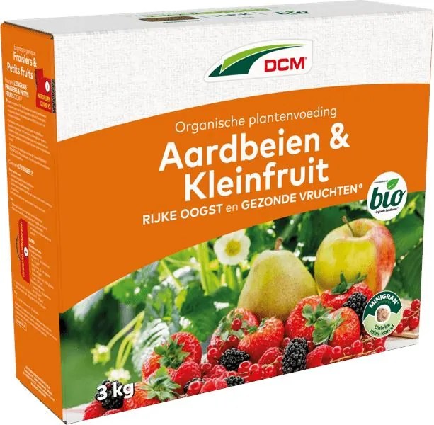 DCM meststof voor aardbeien &amp; kleinfruit – 3 kg – voor 40 m² – bio