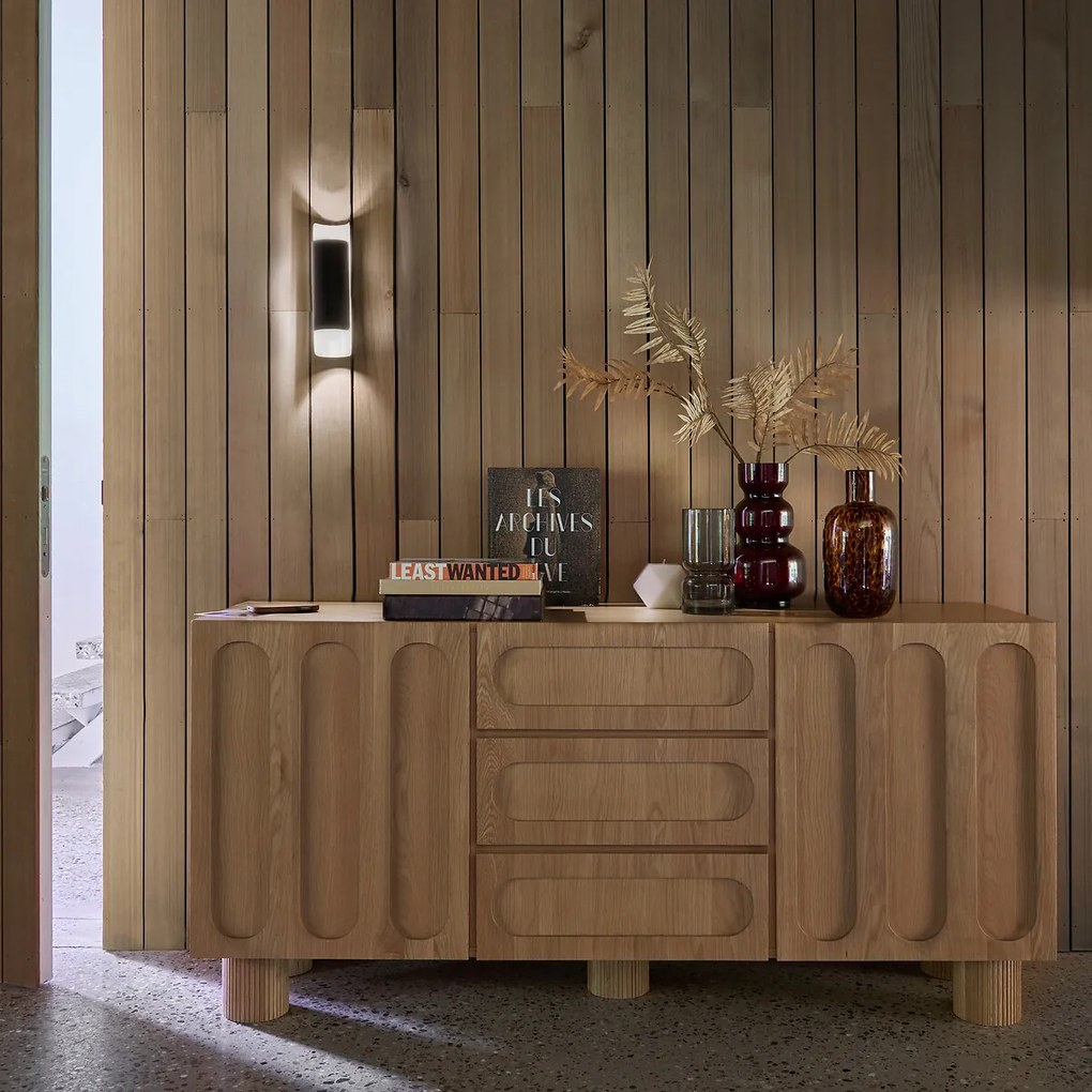 Vaas in smoked glas H22cm, Sinao