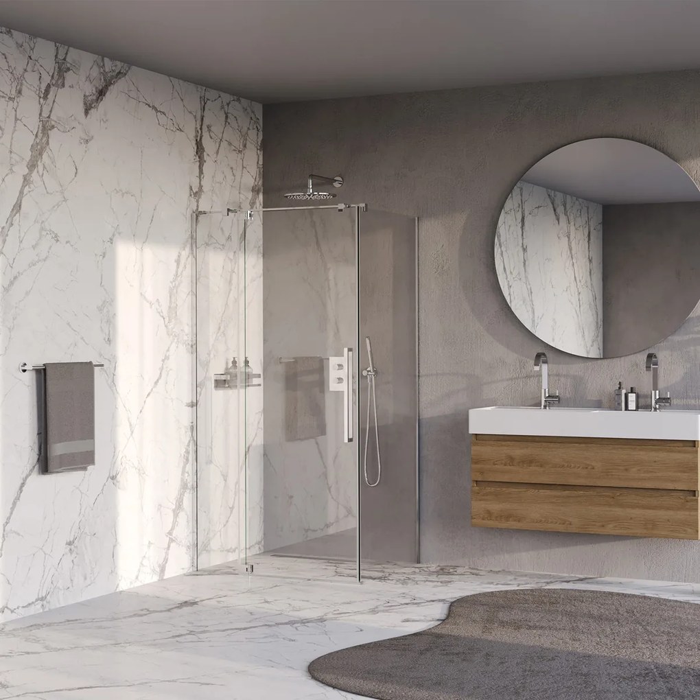 Brauer Stellar douchecabine met draaideur 100x80cm chroom