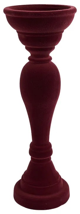 Kaarshouder velvet - rood - 33 cm