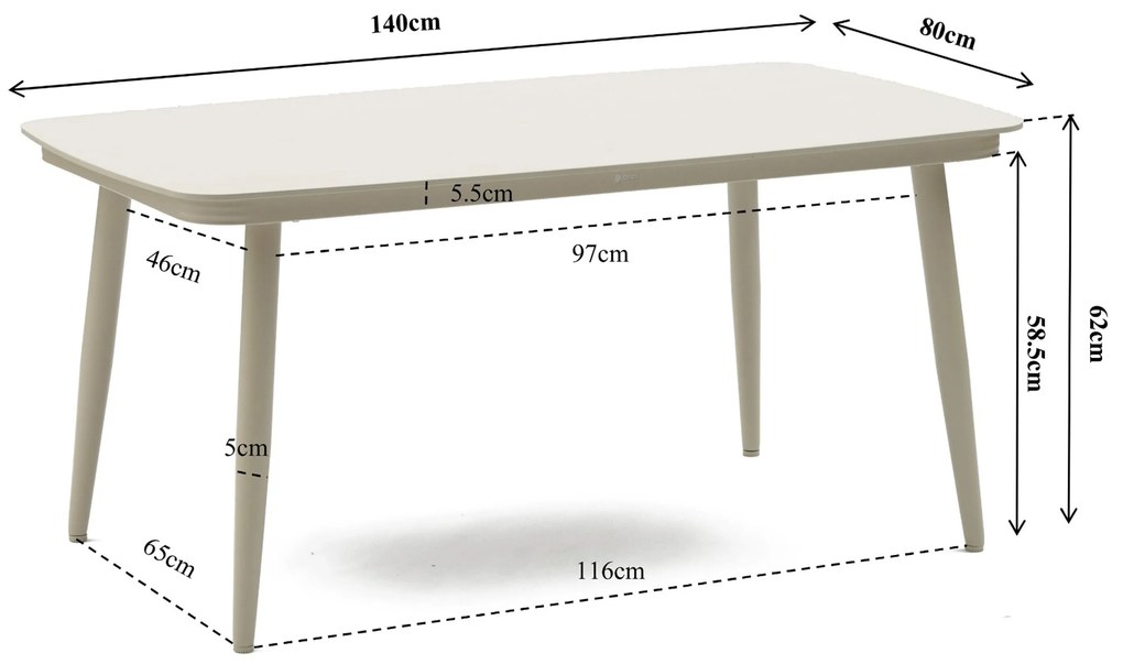 Hoek loungeset 5 personen Aluminium/wicker Taupe  Coco Ibiza