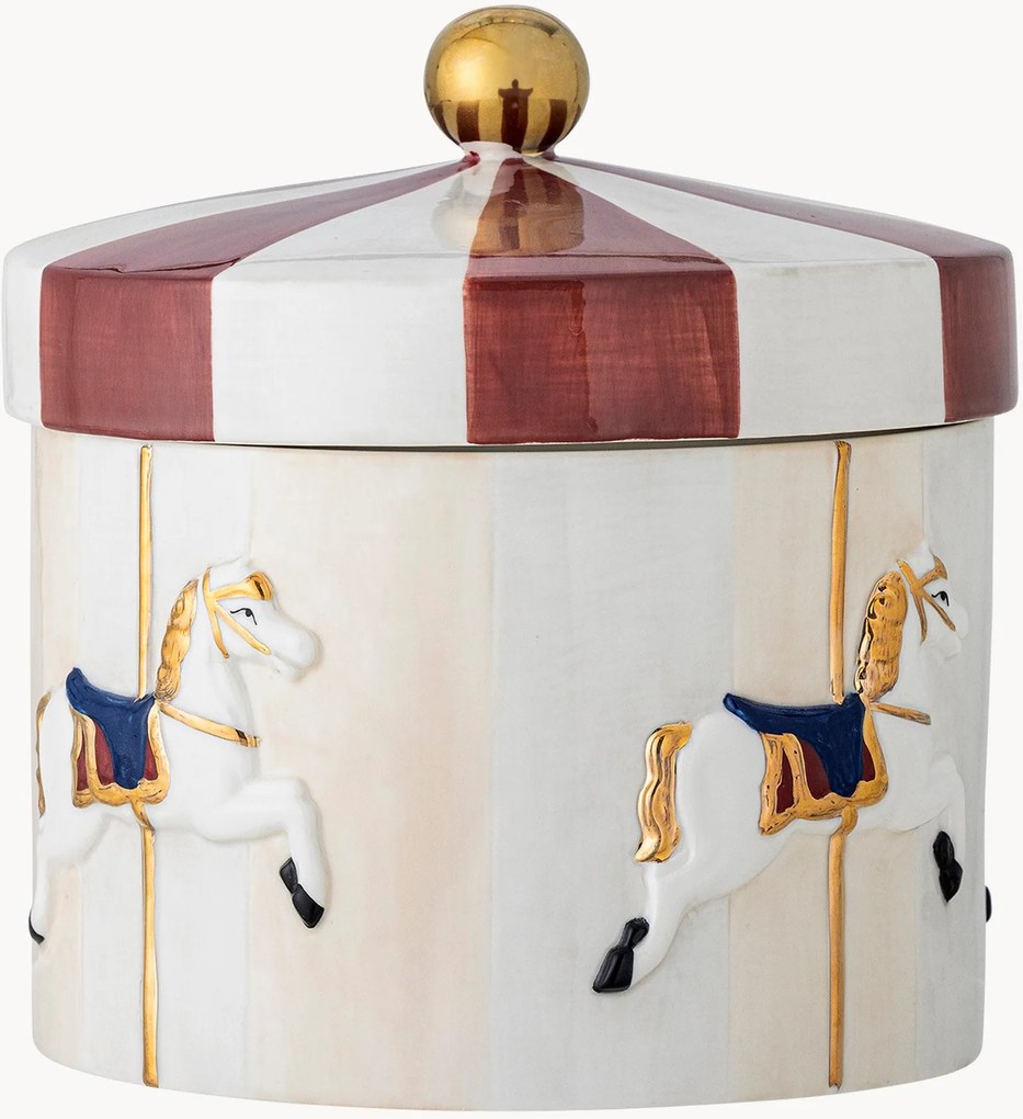 Handbeschilderde opbergpot Merry-go-round met deksel