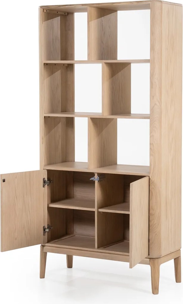 Vakkenkast Licht Eiken Hout - 90x40x180cm.