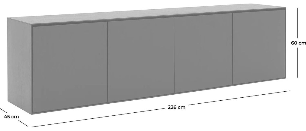 Goossens Excellent Dressoir Vic, 4 deuren, hangend 226 cm breed