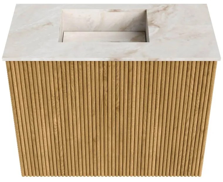 Mondiaz Joya DLux 50cm toiletmeubel oak met wastafel faye links 1 kraangat frappe