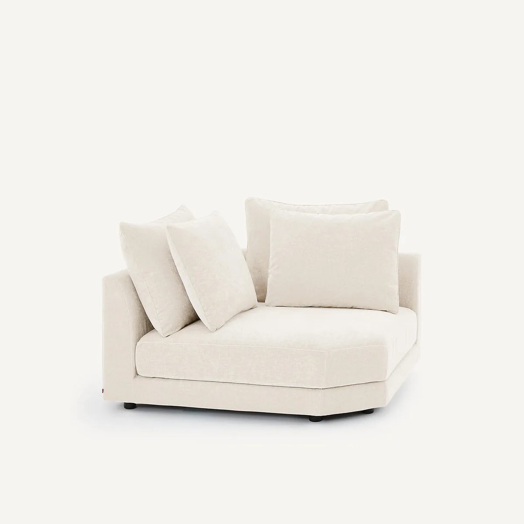 Modulair hoekbank in chenille fluweel, TIBERIO