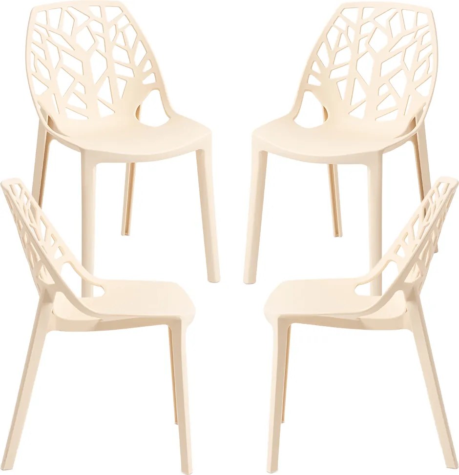 Set 4 Hissar Polypropyleen Stoelen