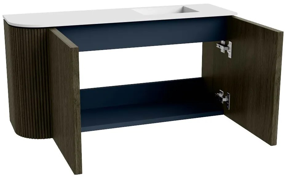 Mondiaz Joya 80cm toiletmeubel ronding links shadow met wastafel faye rechts zonder kraangat talc