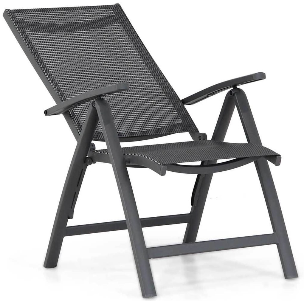 Tuinset 6 personen 220 cm Aluminium/Textileen /Graniet/Aluminium/textileen Grijs Presto Vasto/Graniet