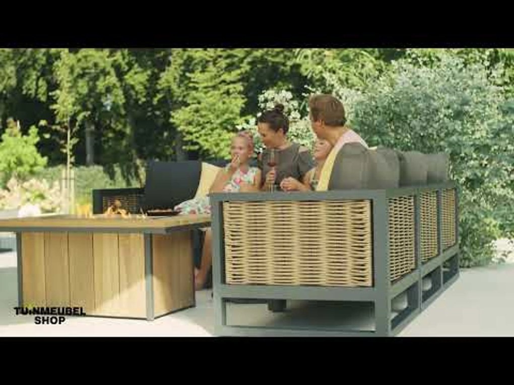 Lifestyle Garden Furniture Seaside Lounge Vuurtafel X Antraciet Aluminium/teak Old Teak Greywash