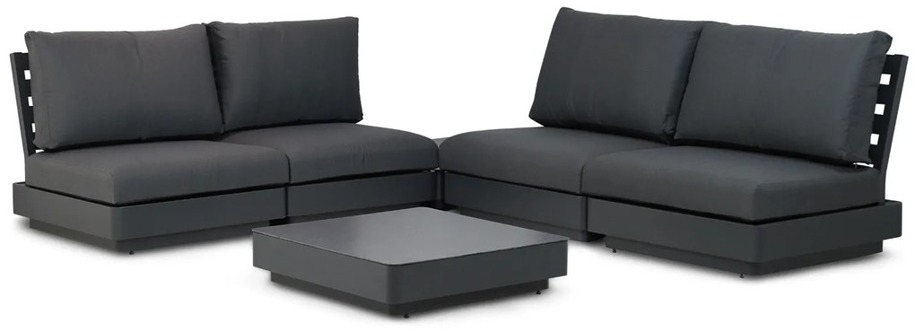 Hoek loungeset Aluminium Grijs 4 personen Famous furniture Taranto