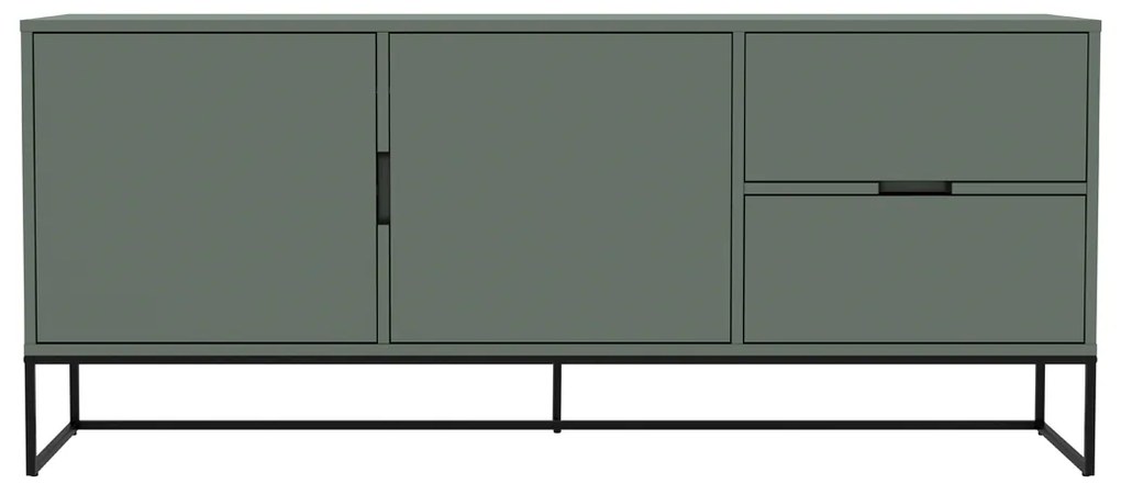 Tenzo Lipp Dressoir Met Deuren En Lades Groen - 176x43x76cm.