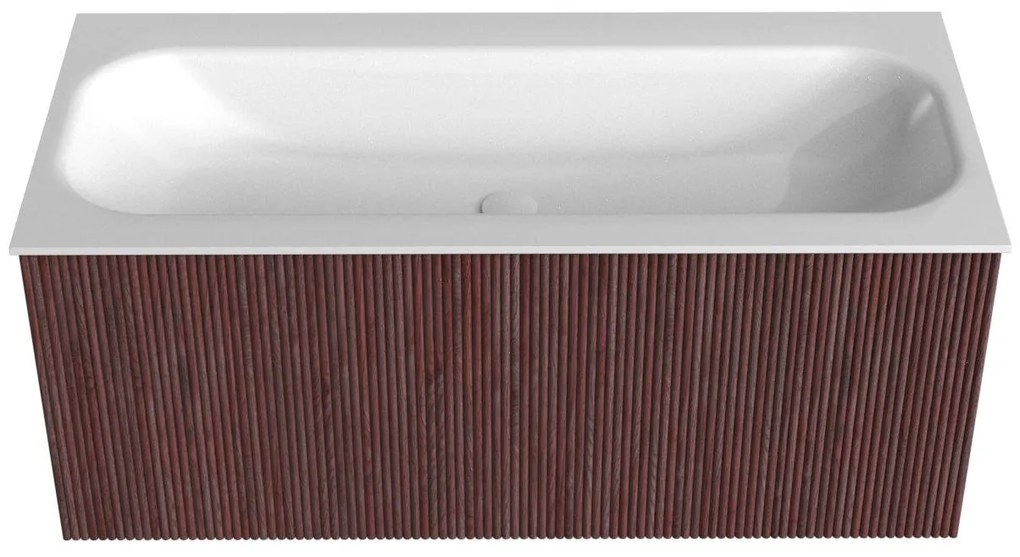 Mondiaz Kurve 100cm badmeubel ruby met 1 lade en wastafel big medium midden zonder kraangat