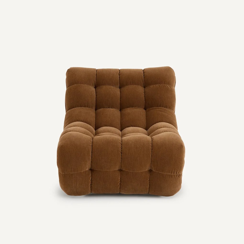 Modulaire gecapitonneerde fauteuil, fluweel, JUD
