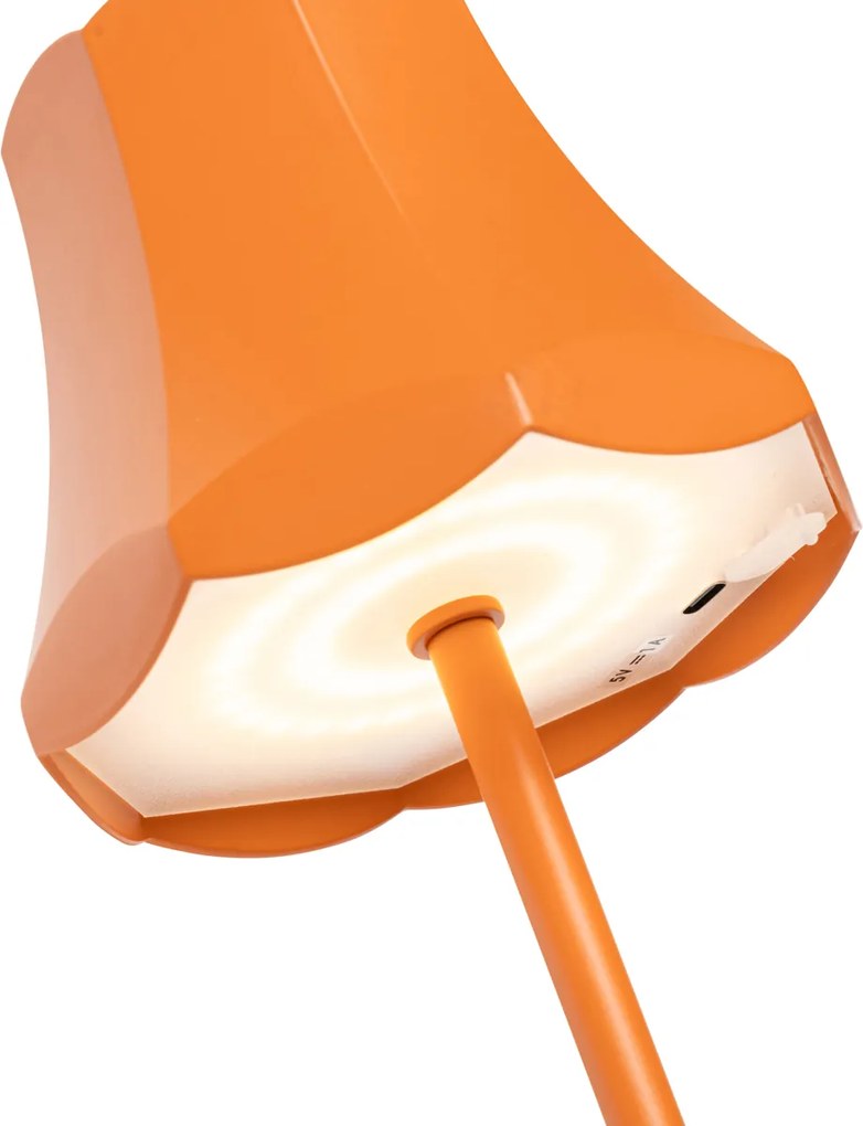 Retro tafellamp oranje oplaadbaar IP44 - Granny