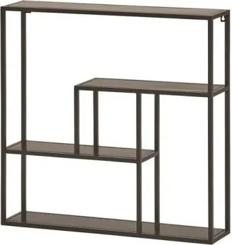 Dimehouse | Dimehouse Industriële Wandrek lengte 22 cm x breedte 90 cm x hoogte 70 cm bruin, zwart wandrekken metaal opbergen | NADUVI outlet