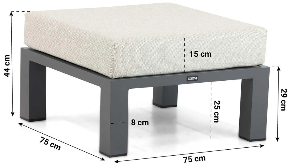 Hoek loungeset 5 personen Aluminium Grijs  Lifestyle Garden Furniture Luca