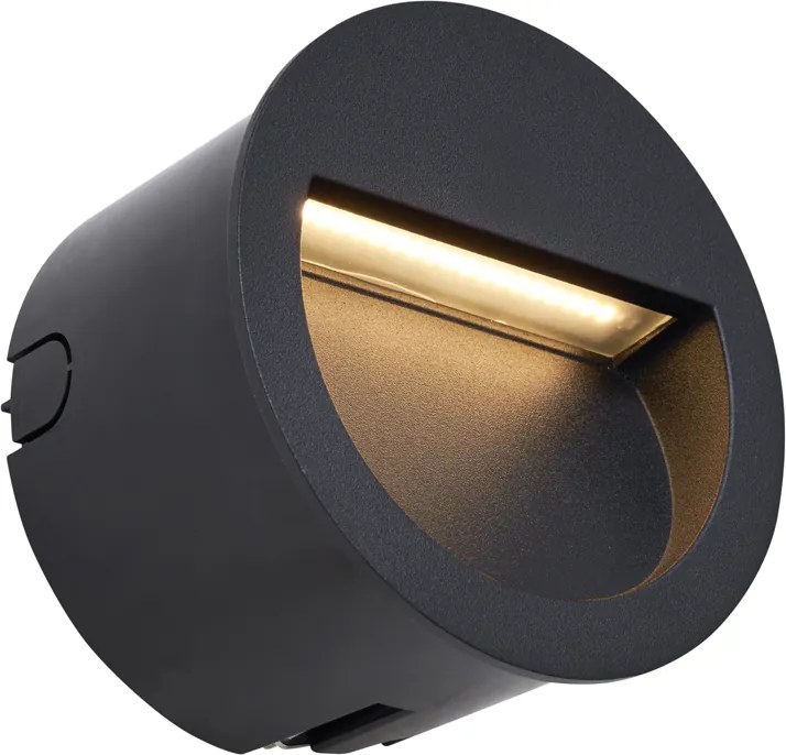 Set van 6 moderne inbouw wandlampen zwart incl. LED IP65 - Gem