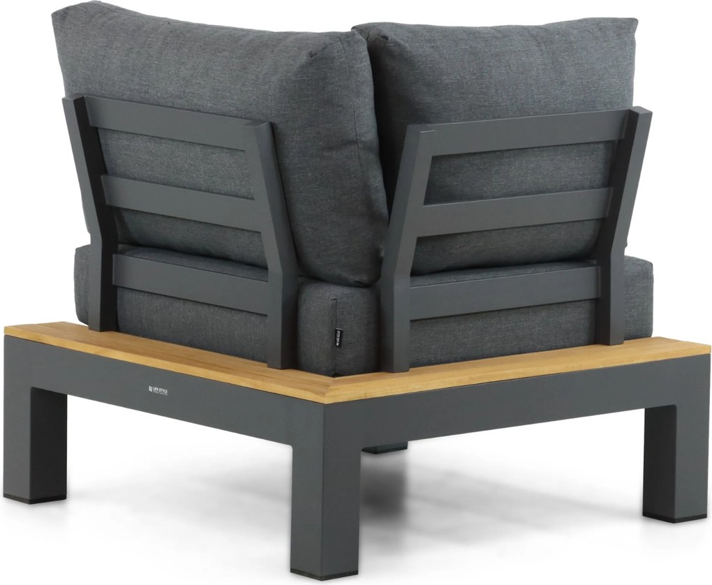 Loungeset 5 personen Aluminium/Teak Grijs Lifestyle Garden Furniture Vittoria
