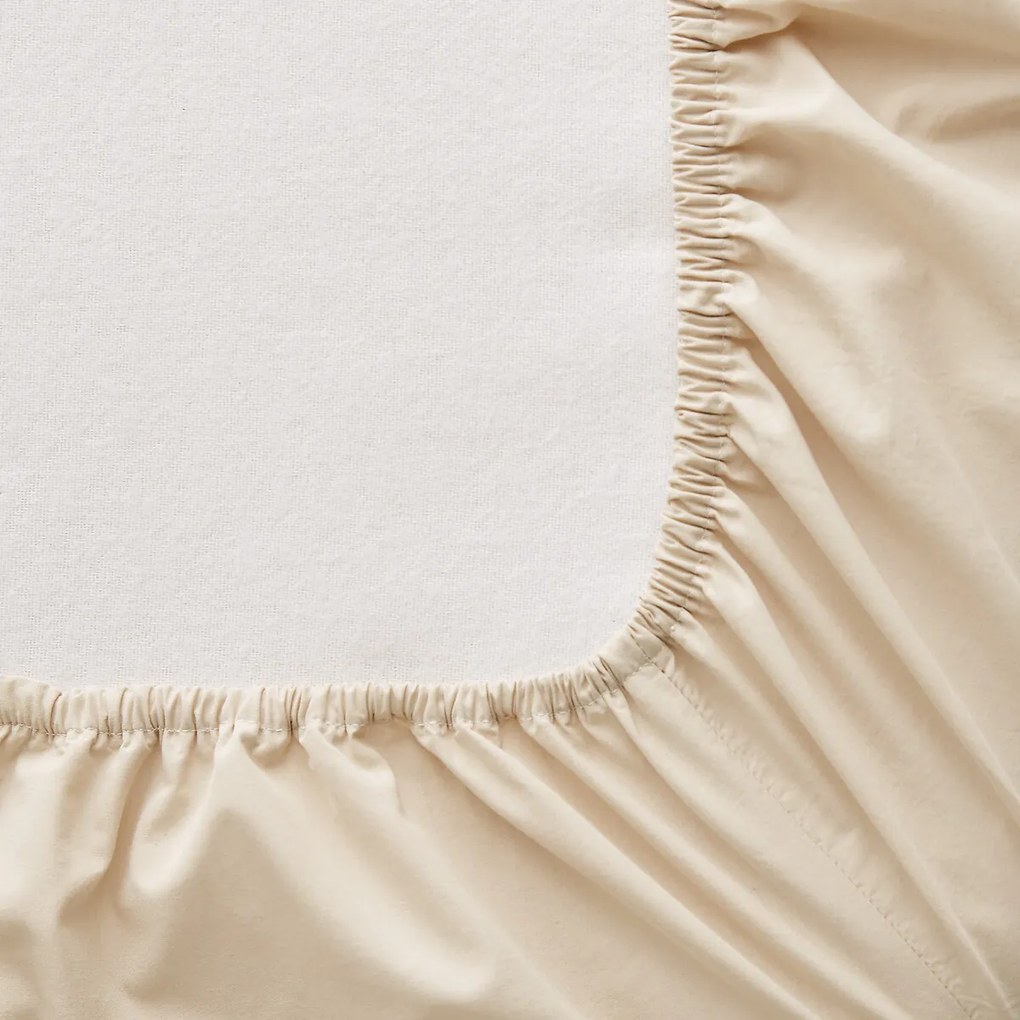 Hoeslaken in gewassen perkal, omslag 30 cm, Sabbal