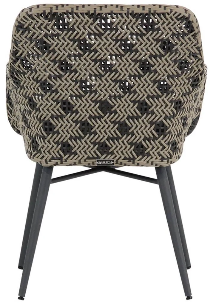 Tuinset 6 personen 170 cm Wicker Zwart Lifestyle Garden Furniture Crossway/Graniet