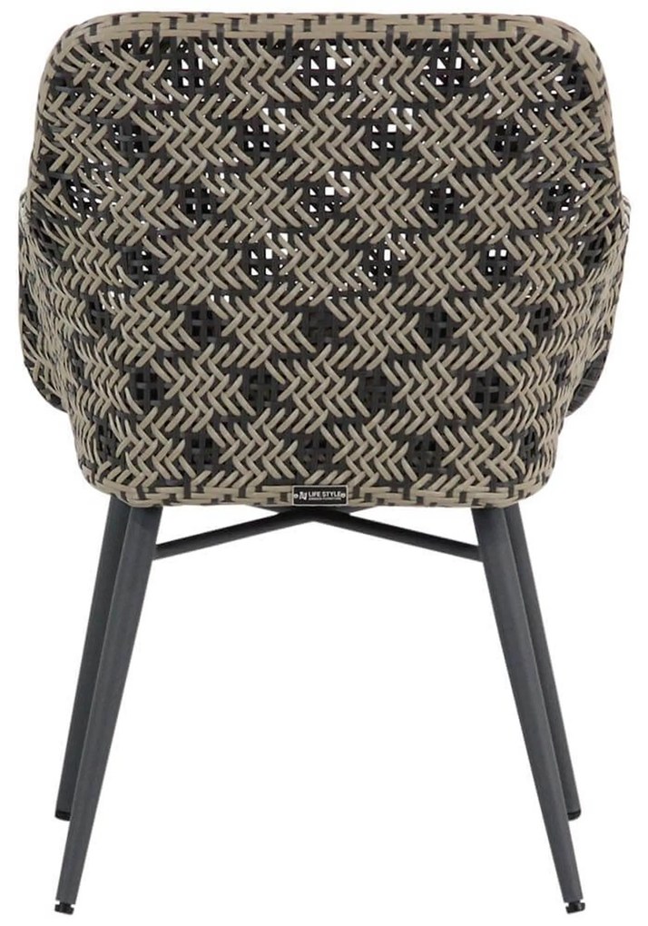 Tuinset 6 personen 260 cm Wicker Zwart Lifestyle Garden Furniture Crossway/Trente