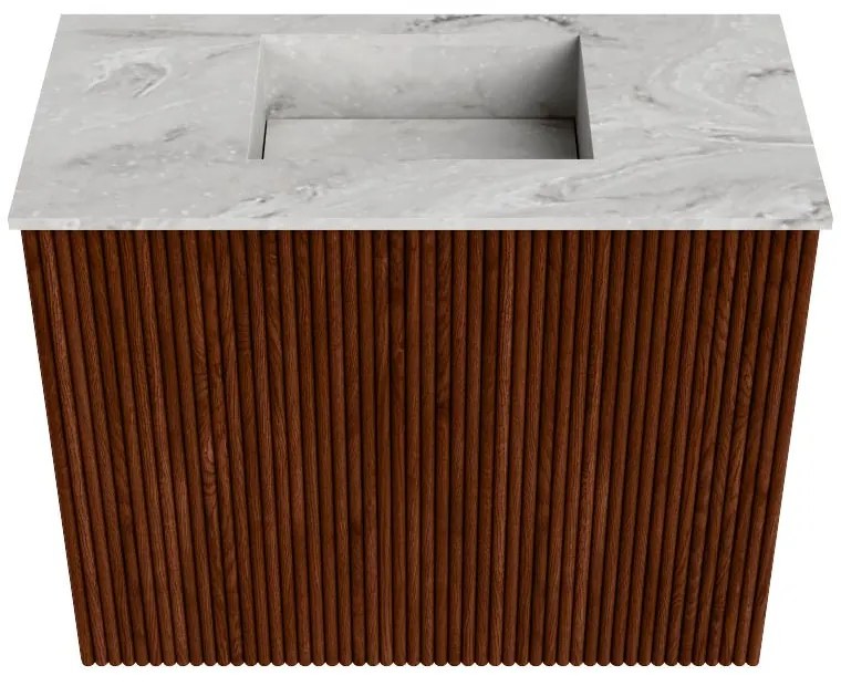 Mondiaz Joya DLux 50cm toiletmeubel ruby met wastafel faye midden zonder kraangat glace