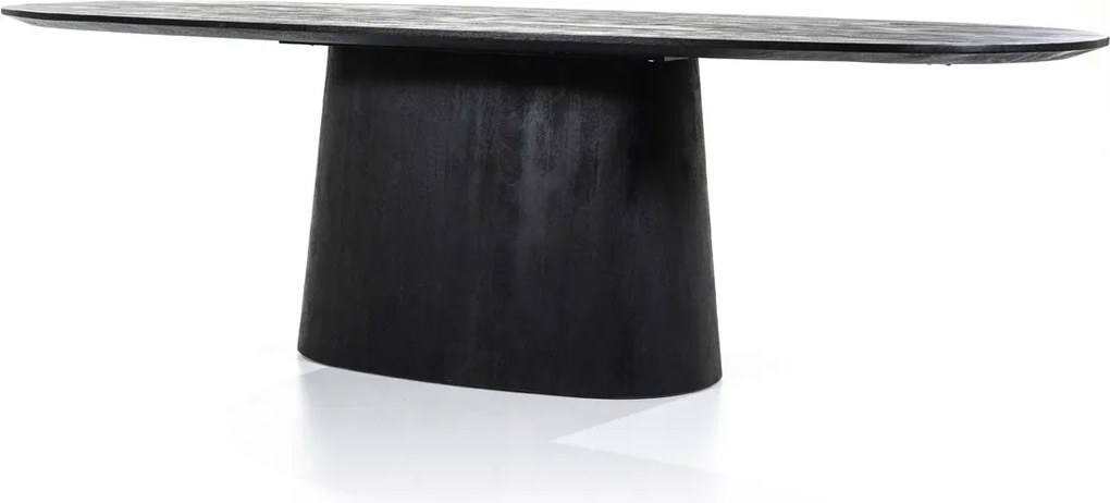Zwarte Eettafel Ovaal 200 Cm - 200 X 110cm.