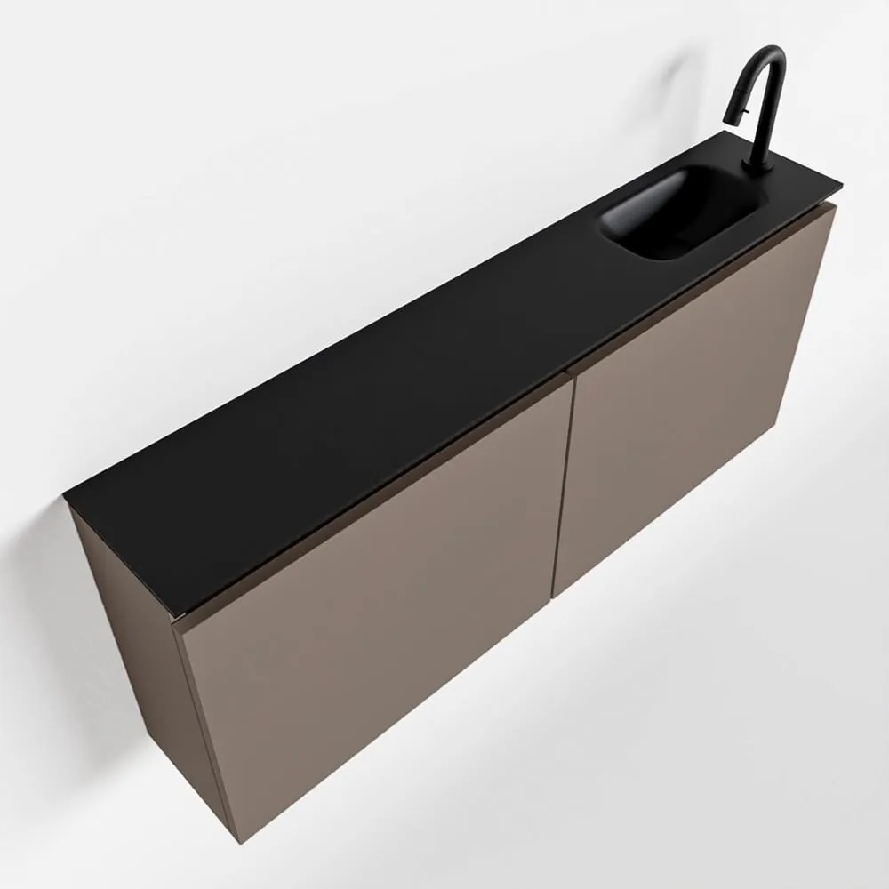 Mondiaz Ture 120cm toiletmeubel smoke met wastafel urban rechts 1 kraangat