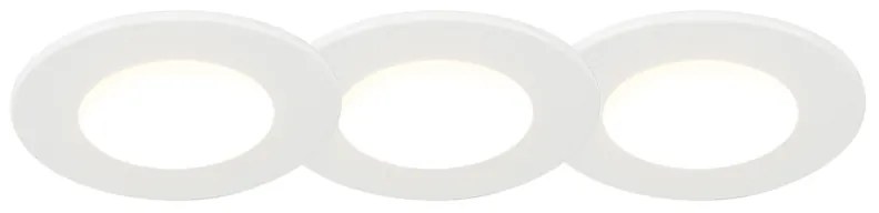 Set van 3 badkamer inbouwspots rond LED 5W wit waterdicht - Blanca
