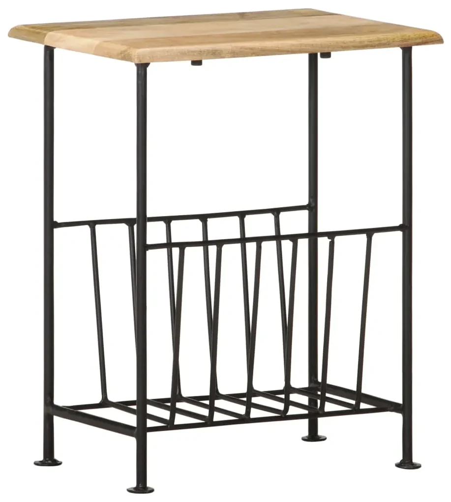 vidaXL Tijdschriftenrek 40x30x50 cm massief mangohout en staal