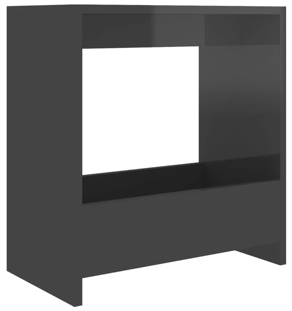 vidaXL Bijzettafel 50x26x50 cm spaanplaat hoogglans grijs