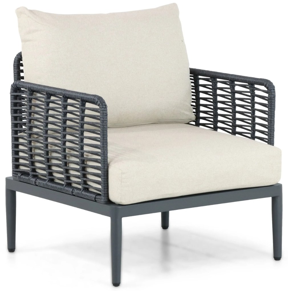 Stoel en Bank Loungeset 5 personen Aluminium/wicker Grijs Coco Ibiza
