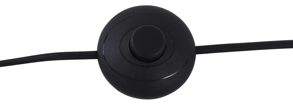 Retro vloerlamp zwart met groen glas - Bizle