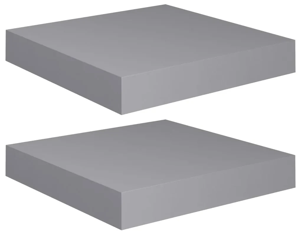 vidaXL Wandschappen zwevend 2 st 23x23,5x3,8 cm MDF grijs