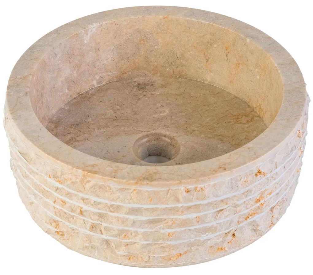 Sanigoods Eliza waskom rond alur 40x15cm crème
